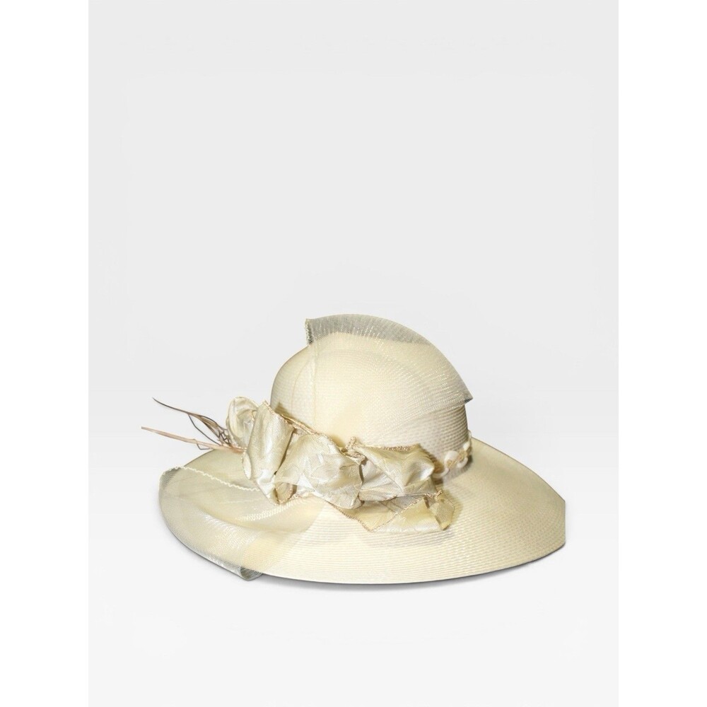 Vintage Elegant Bow Feather Sunday Church Sun Hat Women’s
